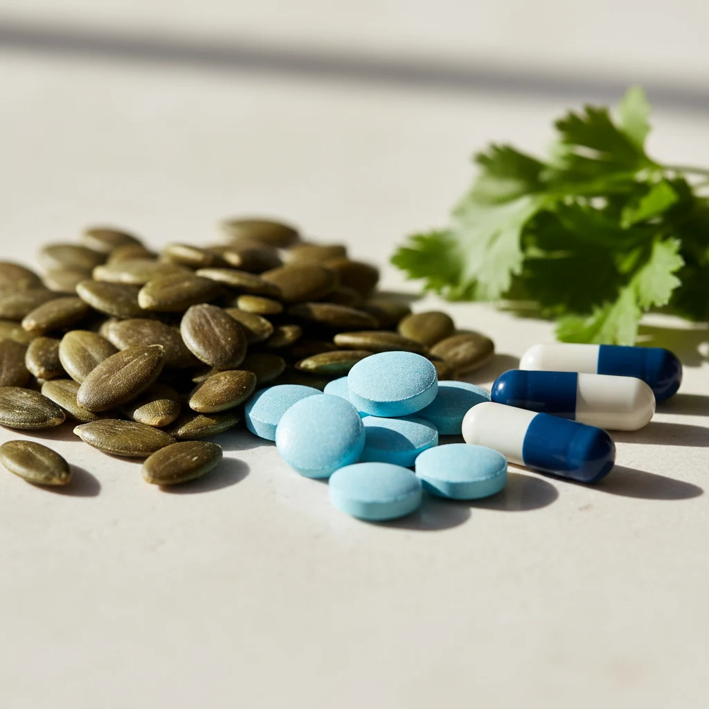 Naturlige ingredienser zink og selen til mænd - græskarkerner og kapsler